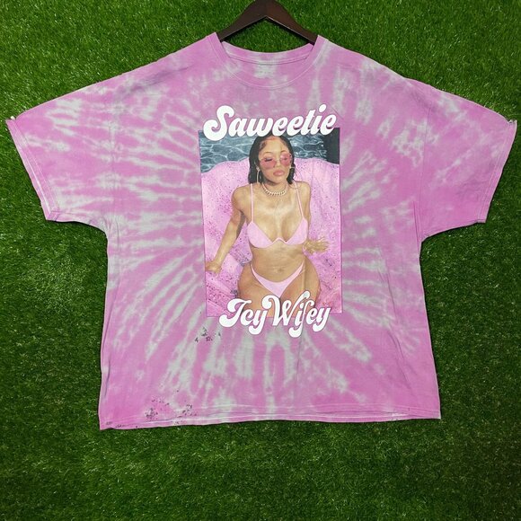 Saweetie Hip-hop Tie-dye T-shirt, size 2XL - Picture 3 of 5